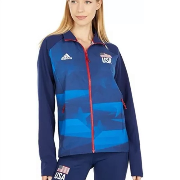 Adidas Women's USA Volleyball Warm Up Full Zip Track Jacket FK1034 Size XL-TALL - Picture 1 of 6
